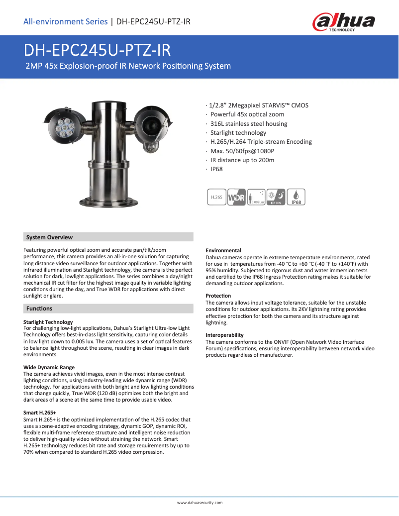 Page 1 de la notice Manuel utilisateur Dahua Technology EPC245U-PTZ-IR