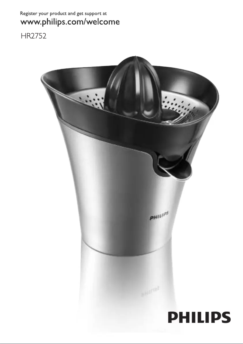 Image de la première page du manuel de l'appareil Avance HR2752