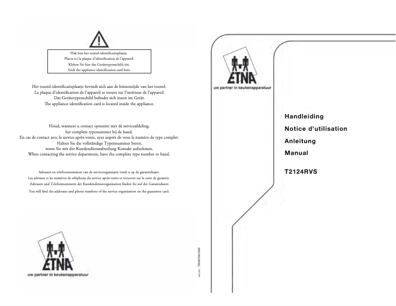 Page 1 de la notice Manuel utilisateur Etna T2124RVS