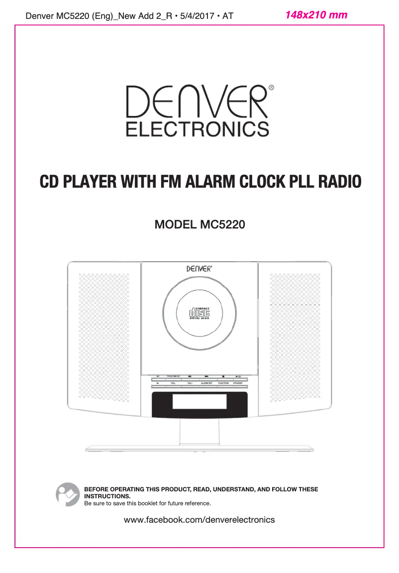 Page n°1 - Manuel utilisateur Denver MC-5220