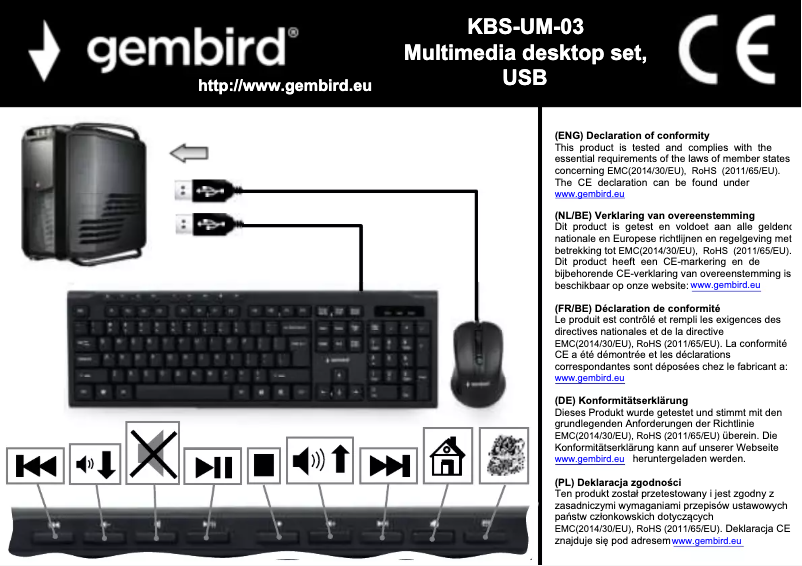 Page n°1 - Manuel utilisateur Gembird KBS-UM-03