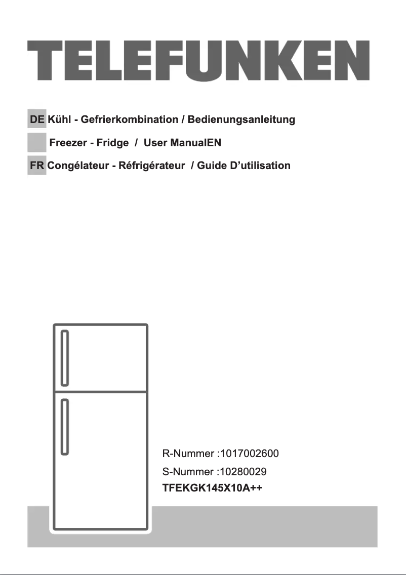 Image de la première page du manuel de l'appareil TFEKGK145X10A++