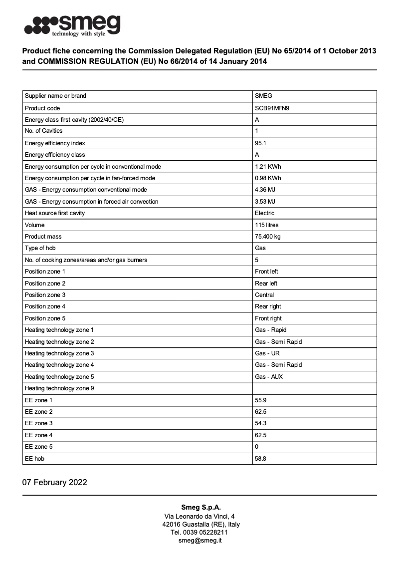 Page n°1 - Brochure Smeg SCB91MFN9