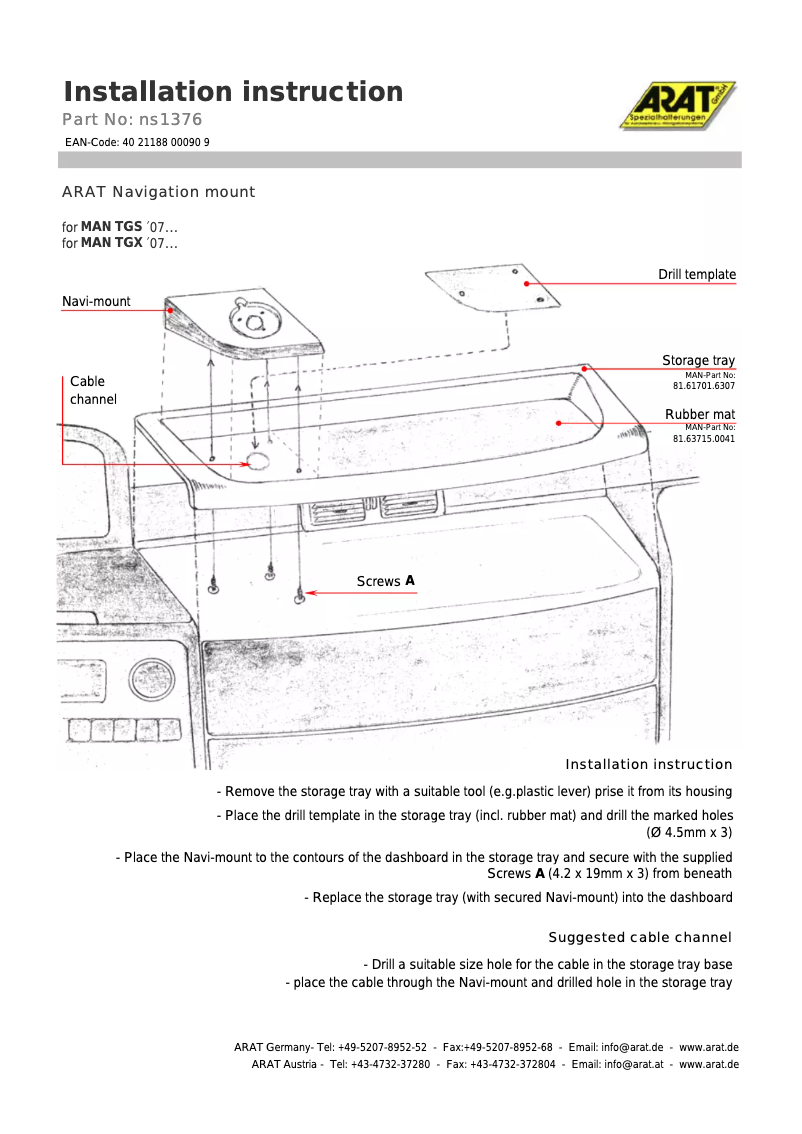 Page n°1 - Manuel utilisateur Arat NS1376