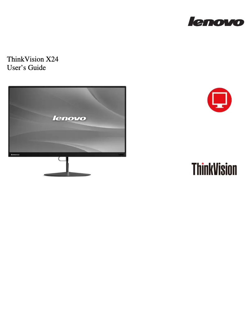 Page 1 de la notice Manuel utilisateur Lenovo ThinkVision X24
