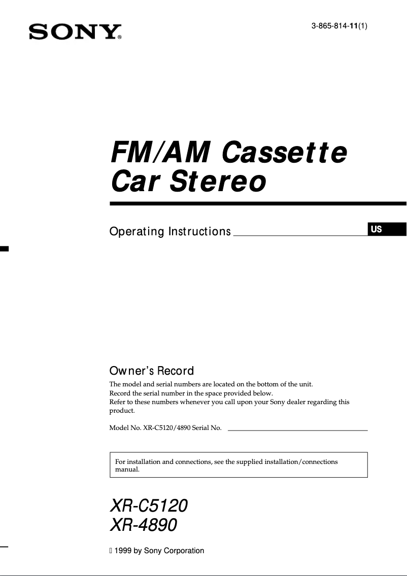 Página 1 del manual Manual de usuario Sony XR-C5120FP