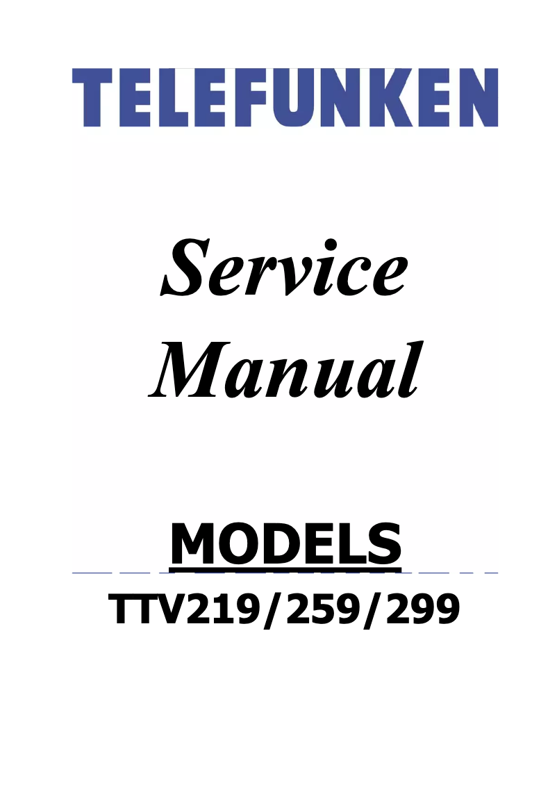 Image de la première page du manuel de l'appareil TTV299