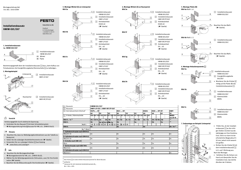 Page 1 de la notice Manuel utilisateur Festo HMIW-E05/E07