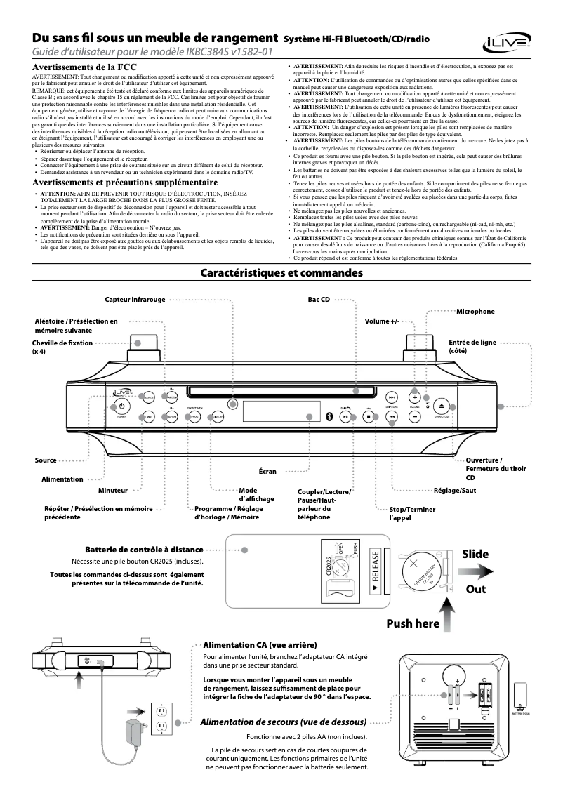 Image de la première page du manuel de l'appareil IKBC384S