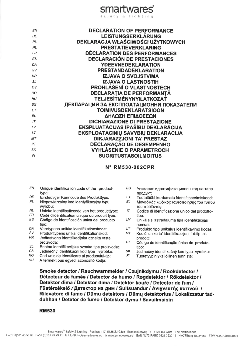 Page n°1 - Manuel utilisateur Smartwares FSM-12210