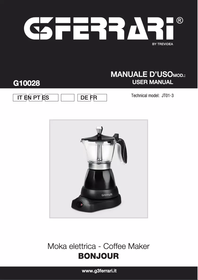 Página 1 del manual Manual de usuario G3 Ferrari Bonjour G10028