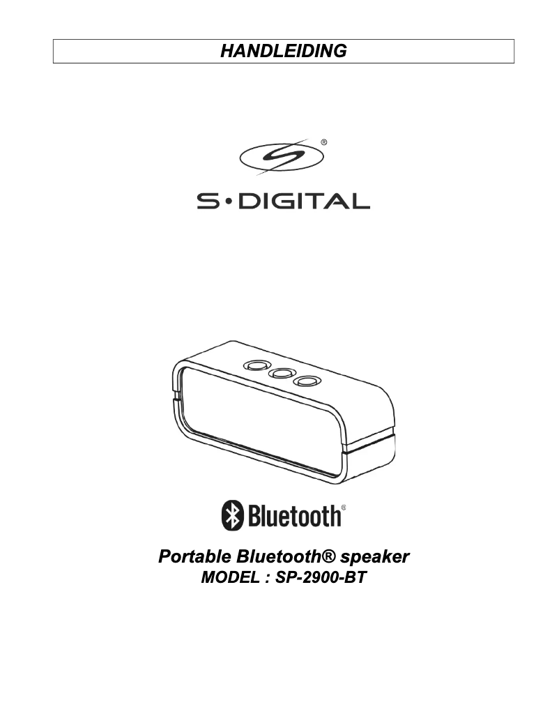 Image de la première page du manuel de l'appareil SP-2900-BT