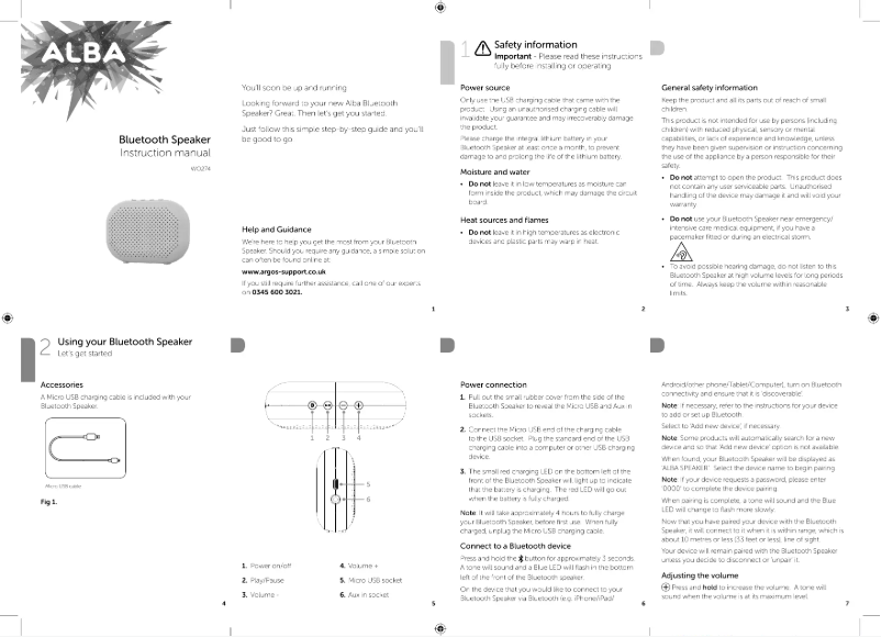 Page n°1 - Manuel utilisateur Alba WO274