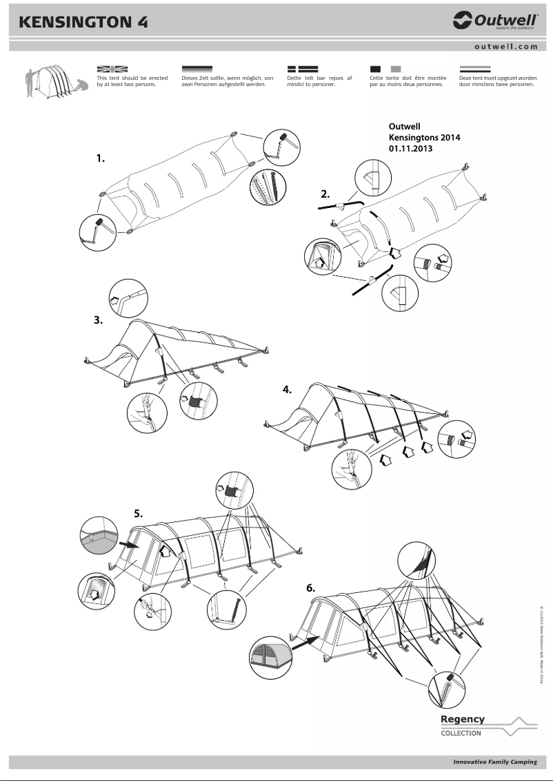 Page 1 de la notice Manuel utilisateur Outwell Kensington 4