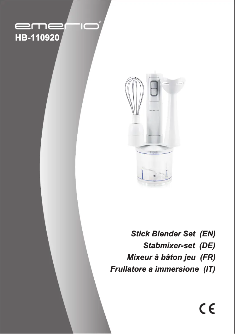 Image de la première page du manuel de l'appareil HB-110920