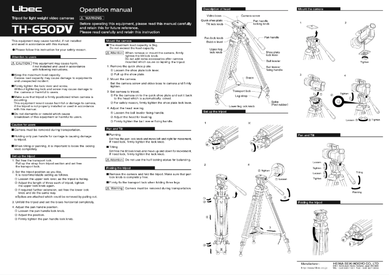 Image de la première page du manuel de l'appareil TH-650DV