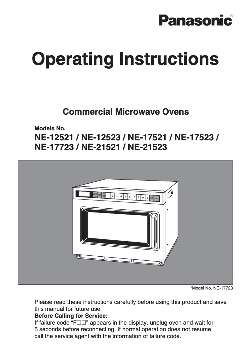 Página 1 del manual Manual de usuario Panasonic NE-21523