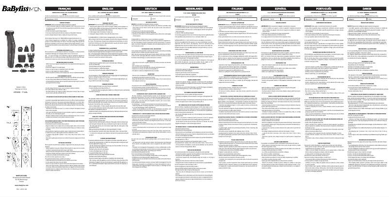 Page 1 de la notice Manuel utilisateur BaByliss MT890E