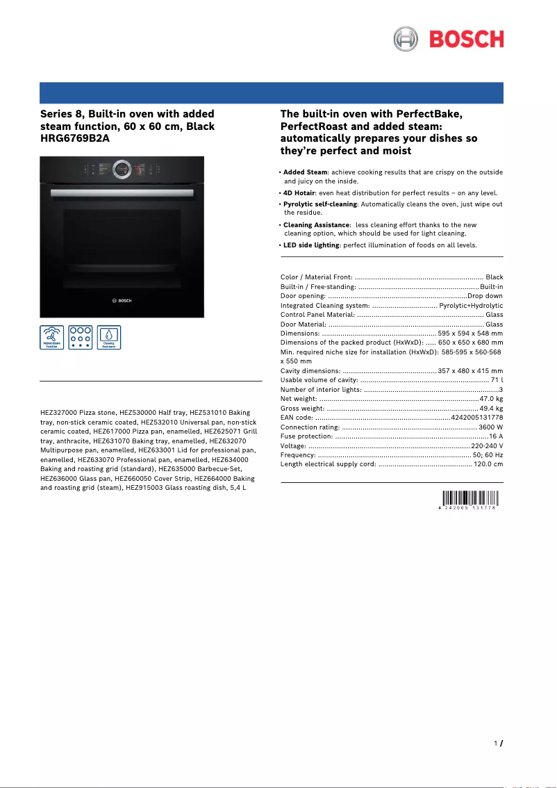 Imagen de la primera página del manual del dispositivo HRG6769B2A