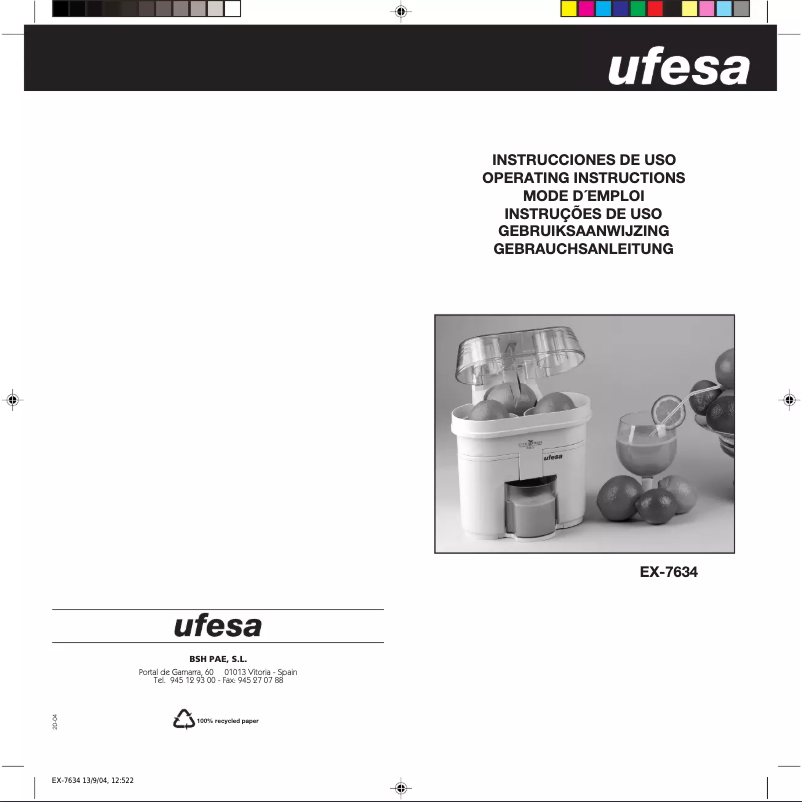 Page 1 de la notice Manuel utilisateur Ufesa EX7634