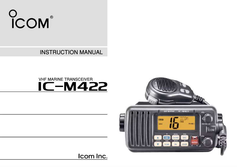 Page n°1 - Manuel utilisateur ICOM IC-M422
