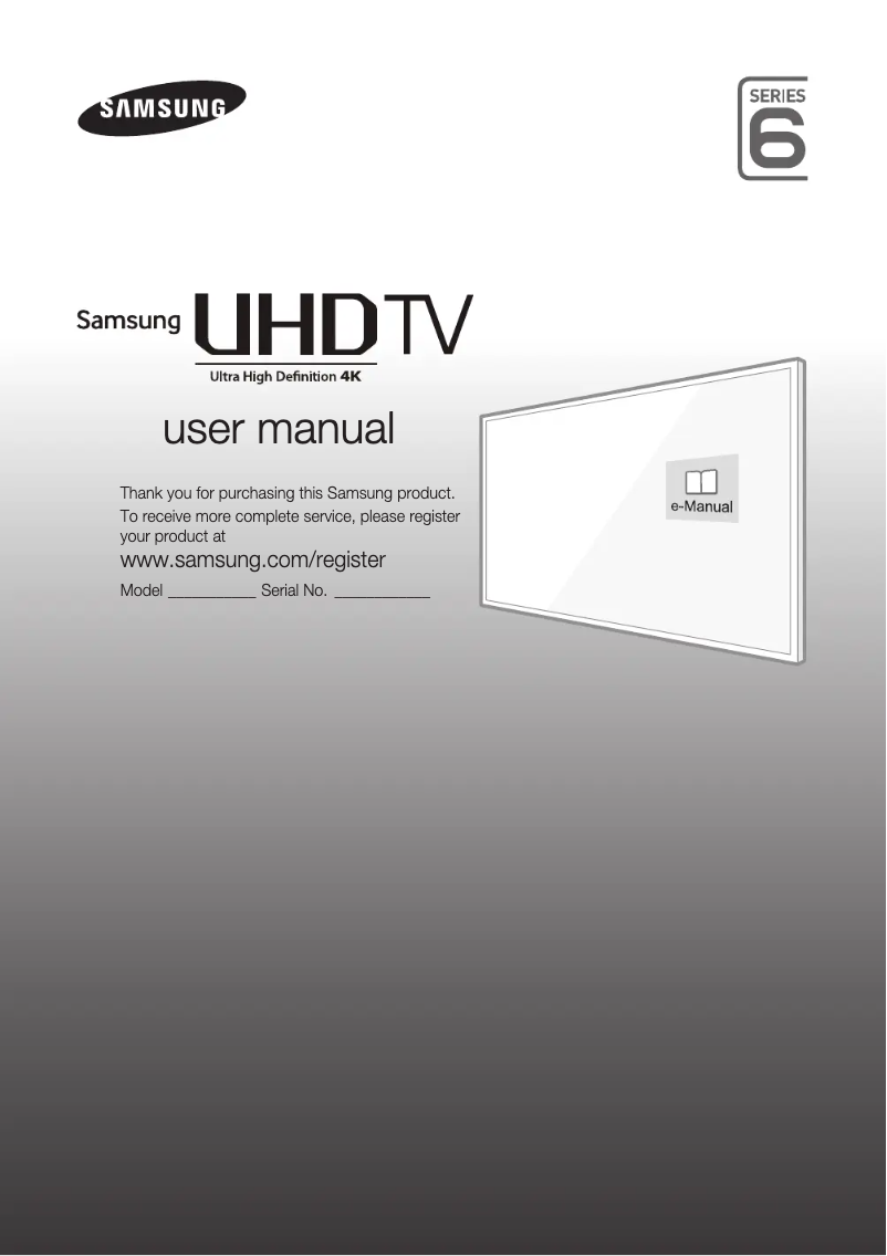 Page 1 de la notice Manuel utilisateur Samsung UE48JU6000WXXH