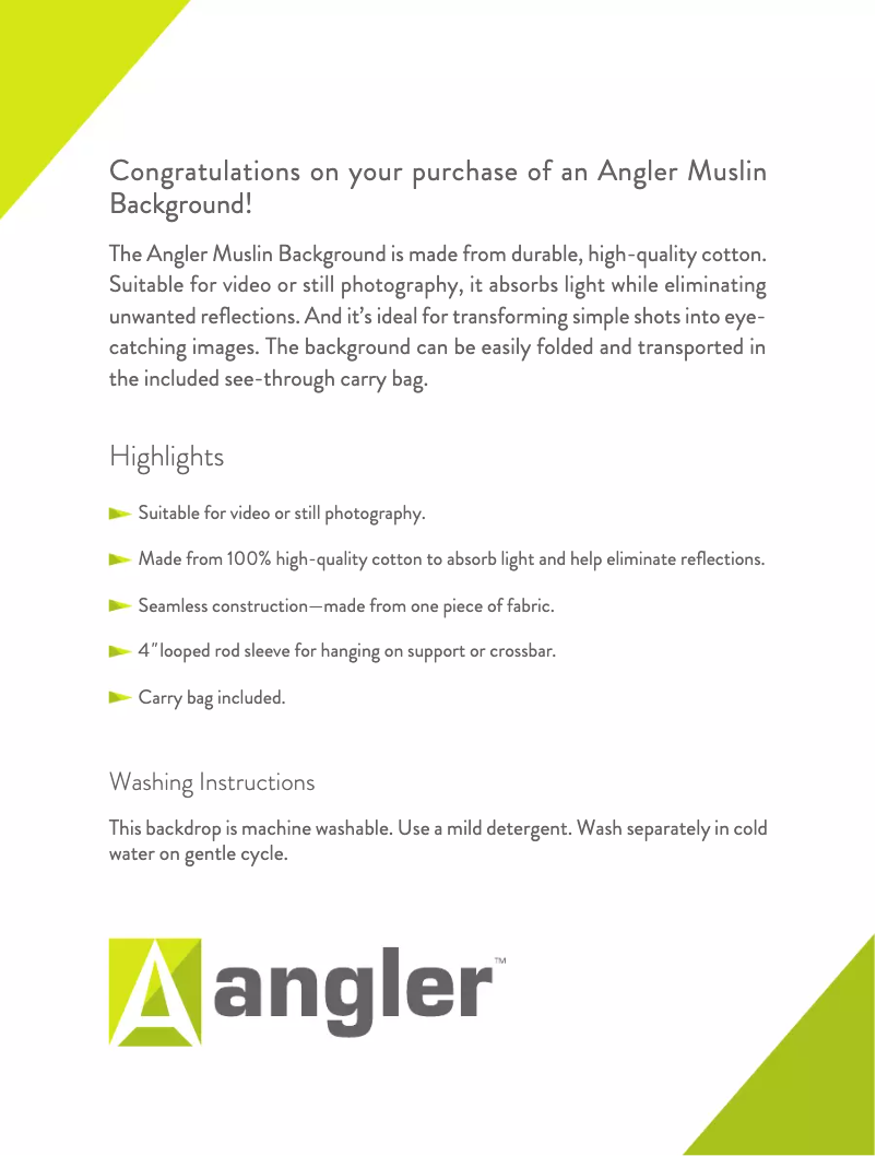 Image de la première page du manuel de l'appareil Muslin