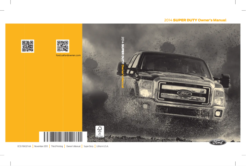 Image de la première page du manuel de l'appareil Super Duty (2014)