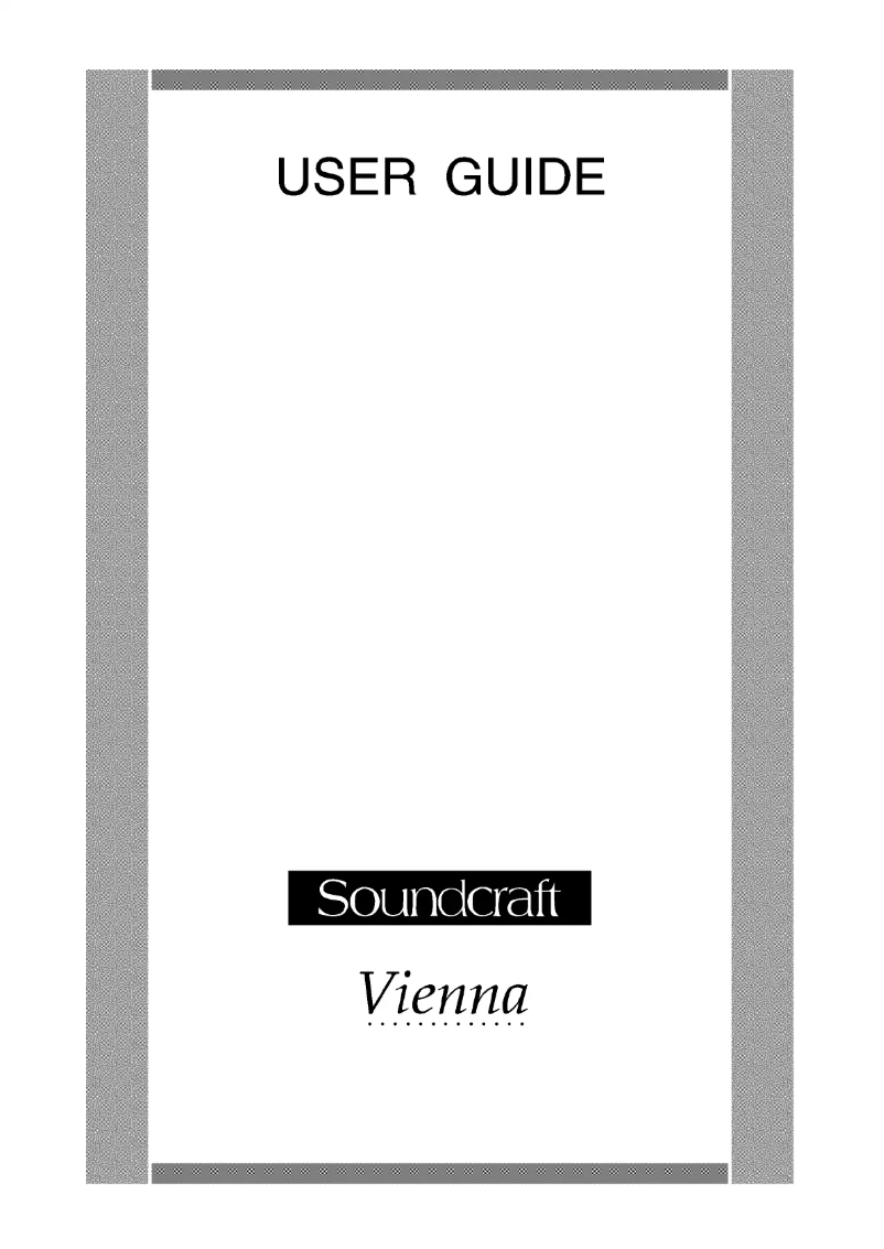 Page 1 de la notice Manuel utilisateur Soundcraft Vienna