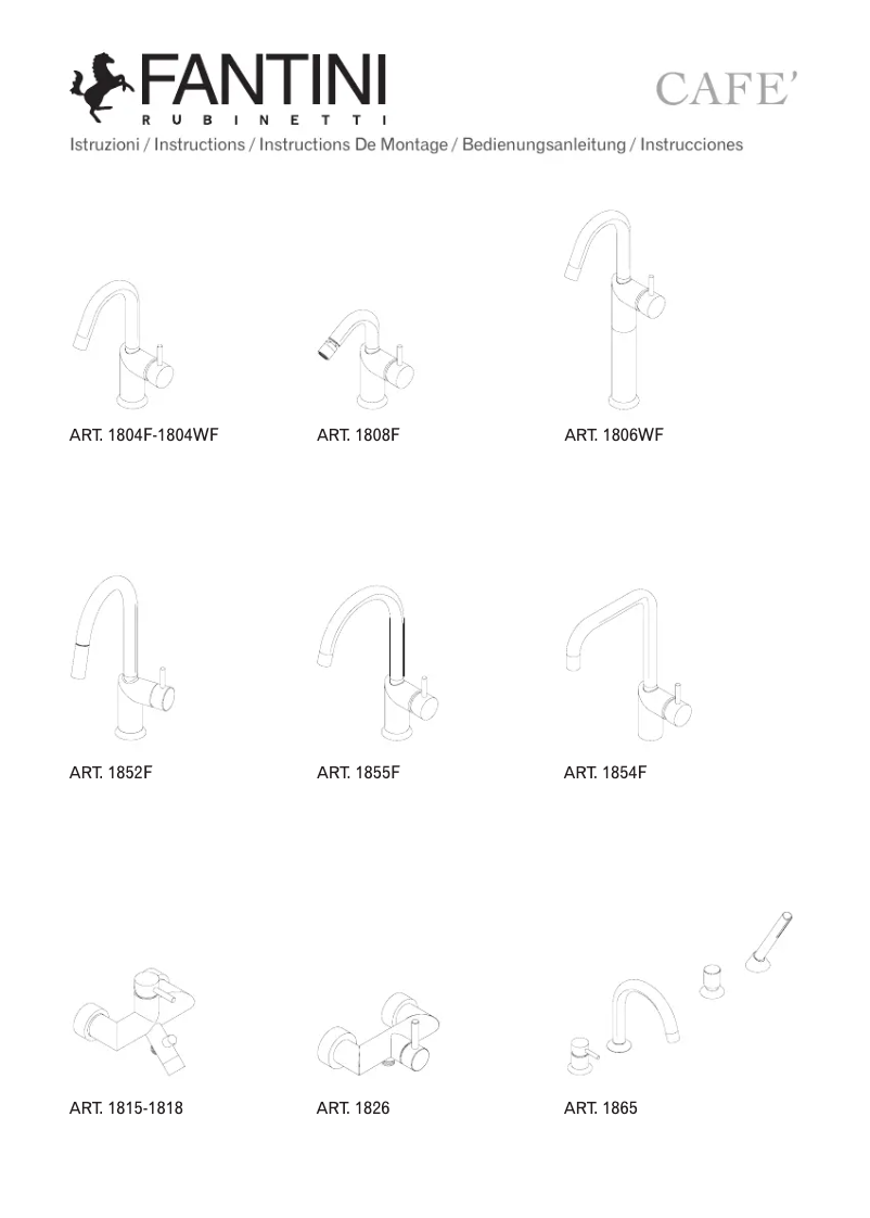 Page n°1 - Guide d'installation Fantini 1852F