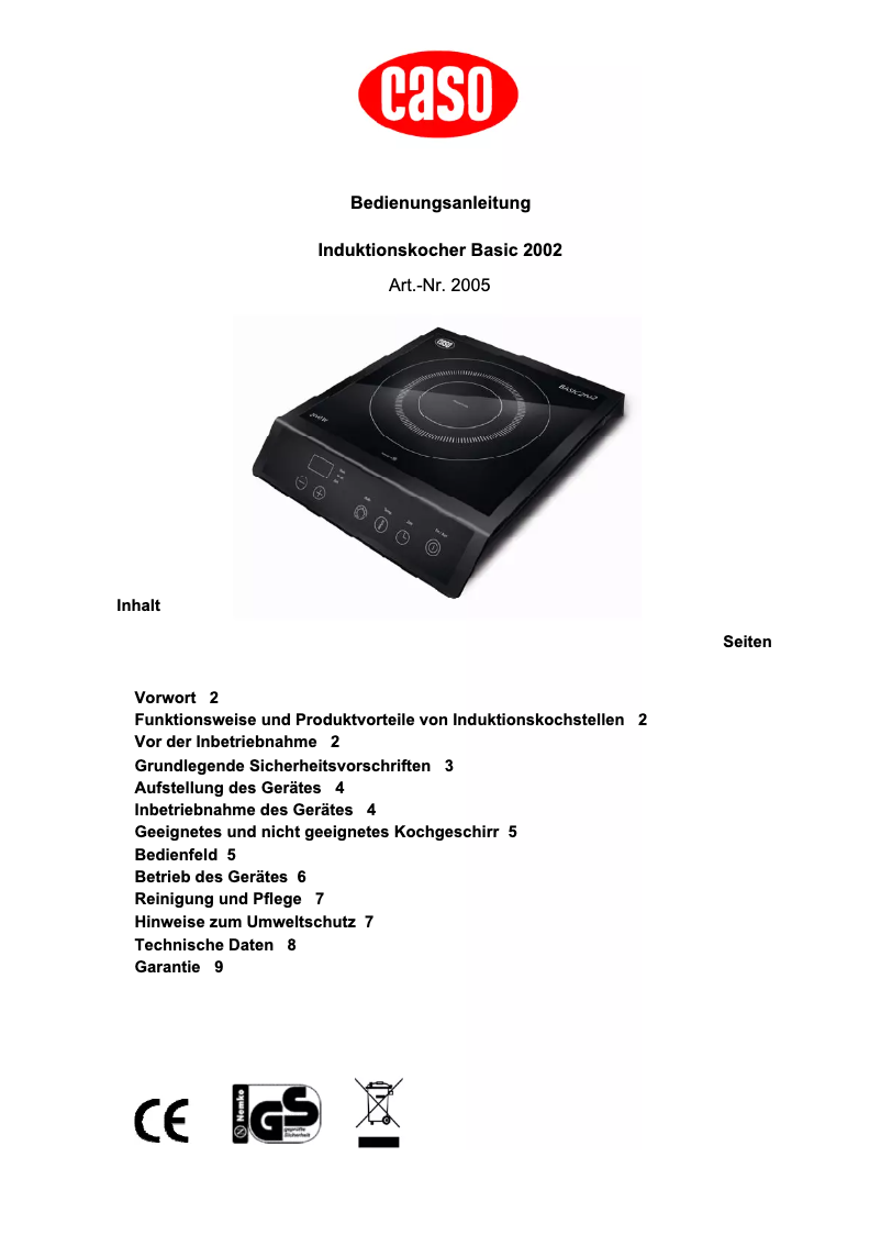 Image de la première page du manuel de l'appareil Basic 2002