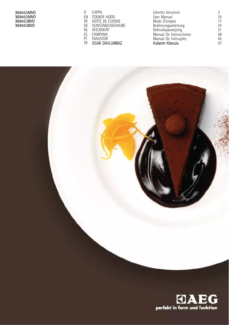 Page 1 de la notice Manuel utilisateur AEG-Electrolux X66453MVO