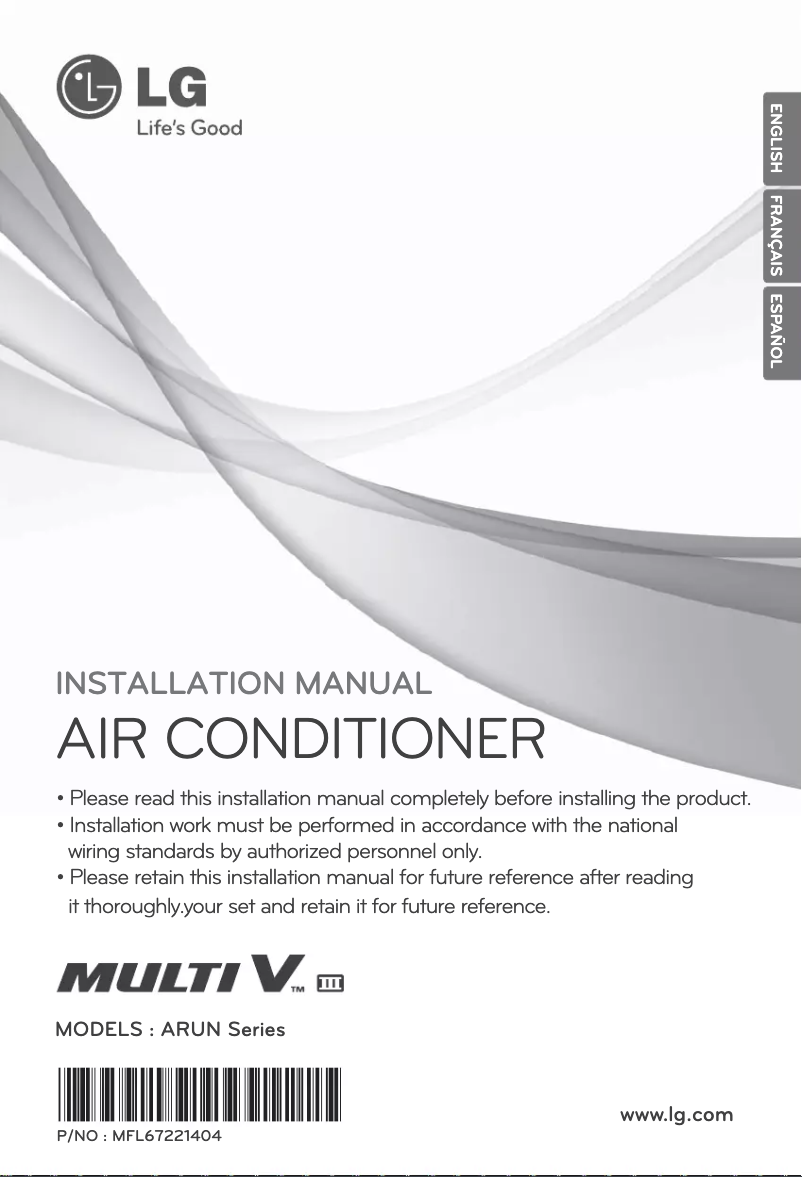 Image de la première page du manuel de l'appareil ARUN072DT3