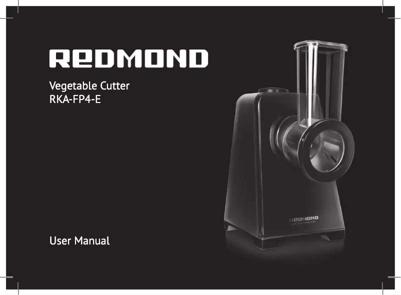 Page n°1 - Manuel utilisateur Redmond RKA-FP4-E