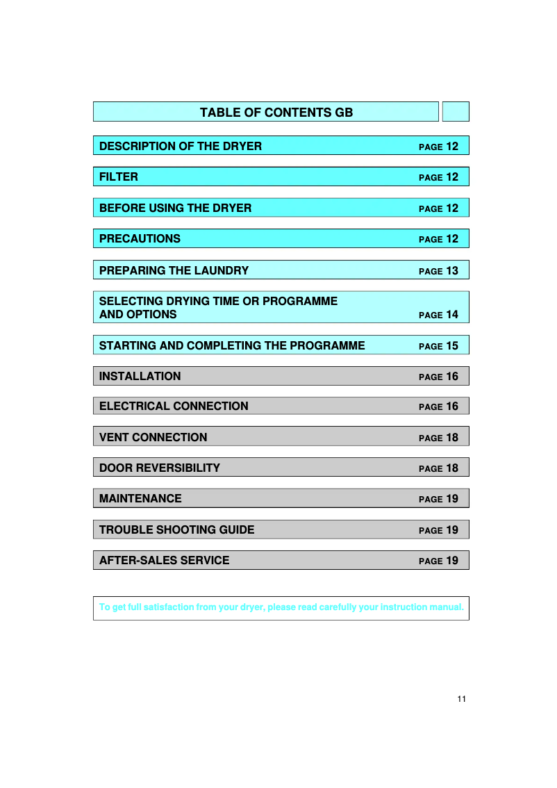 Page n°1 - Manuel utilisateur Bauknecht TRA 4020/4