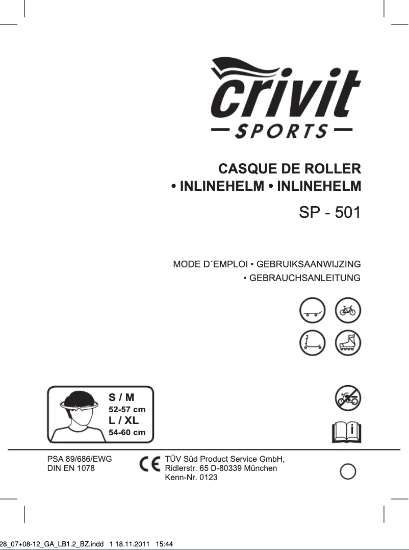 Page n°1 - Manuel utilisateur Crivit IAN 068571