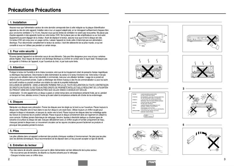 Page 1 de la notice Manuel utilisateur Samsung DVD-E335