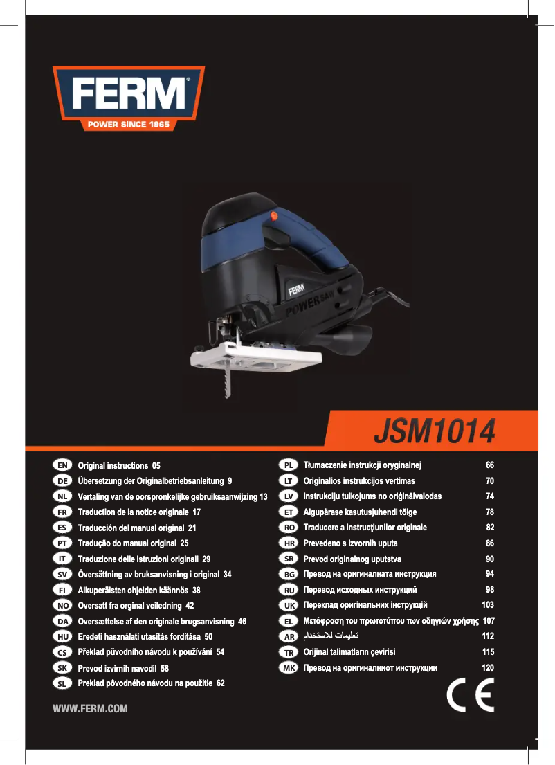 Page 1 de la notice Manuel utilisateur Ferm JSM1014