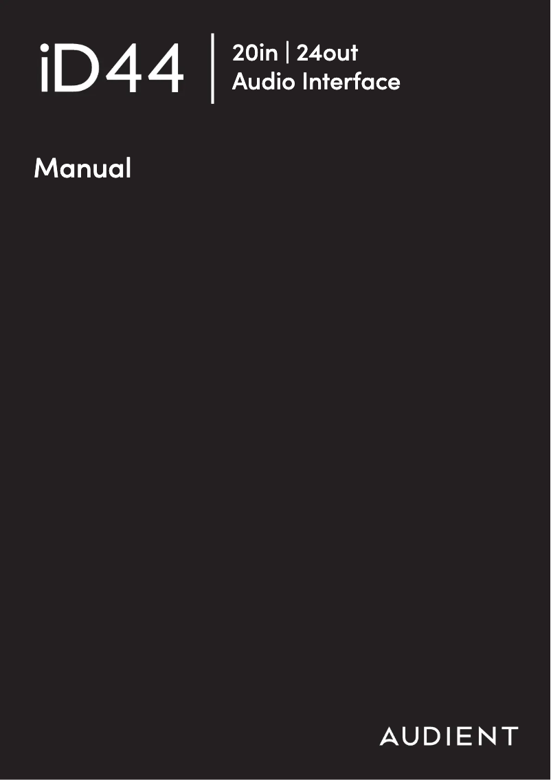 Página 1 del manual Manual de usuario Audient iD44