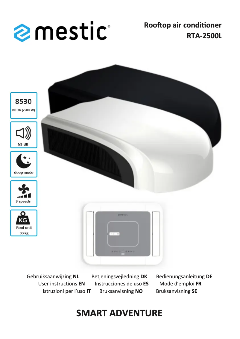 Page 1 de la notice Manuel utilisateur Mestic RTA-2500L