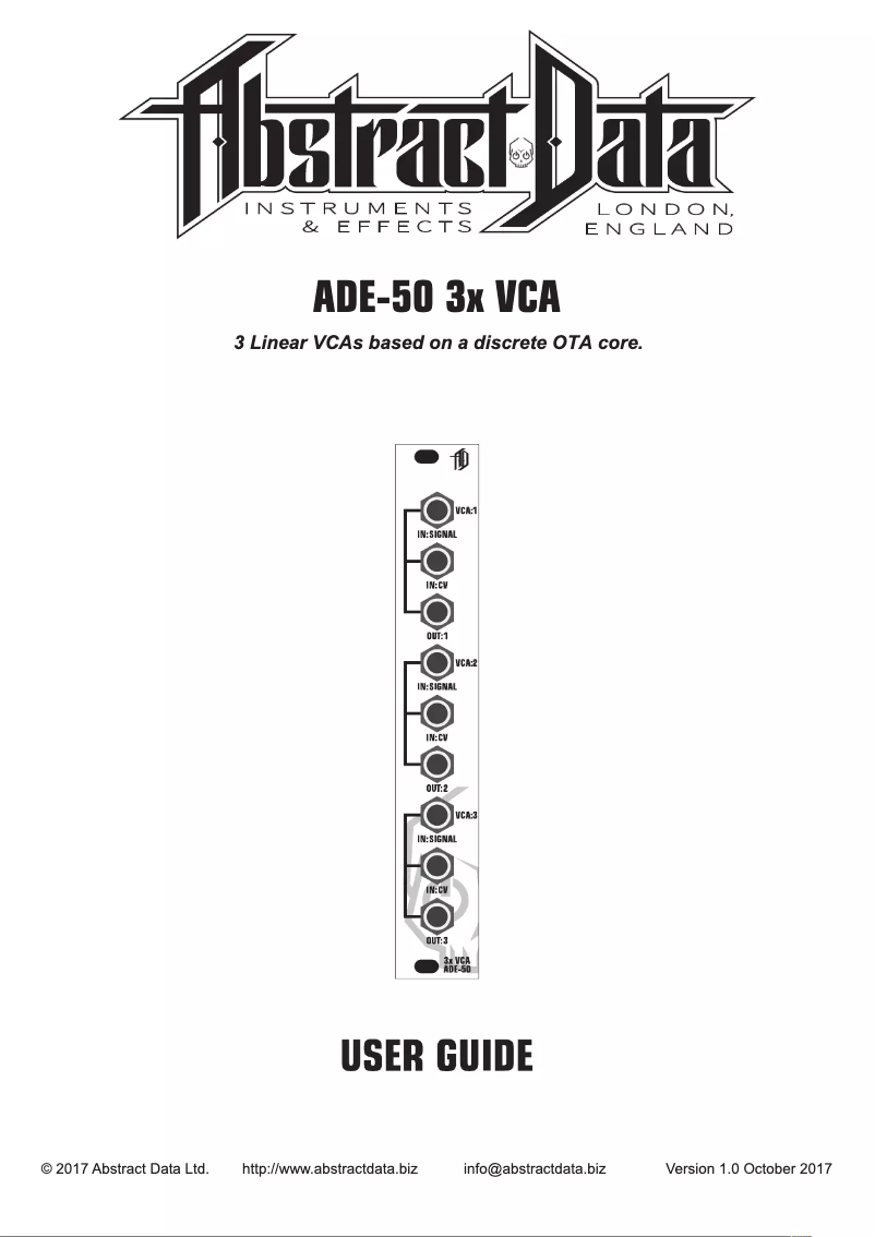 Página 1 del manual Manual de usuario Abstract Data ADE-50 3x VCA