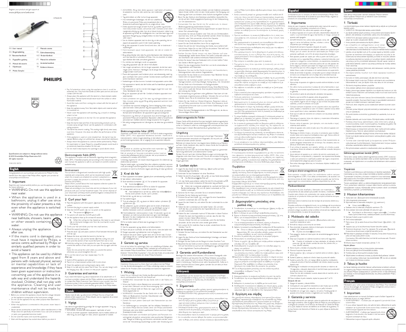 Page 1 of the manual User Manual Philips SimplySalon Curl HP8600