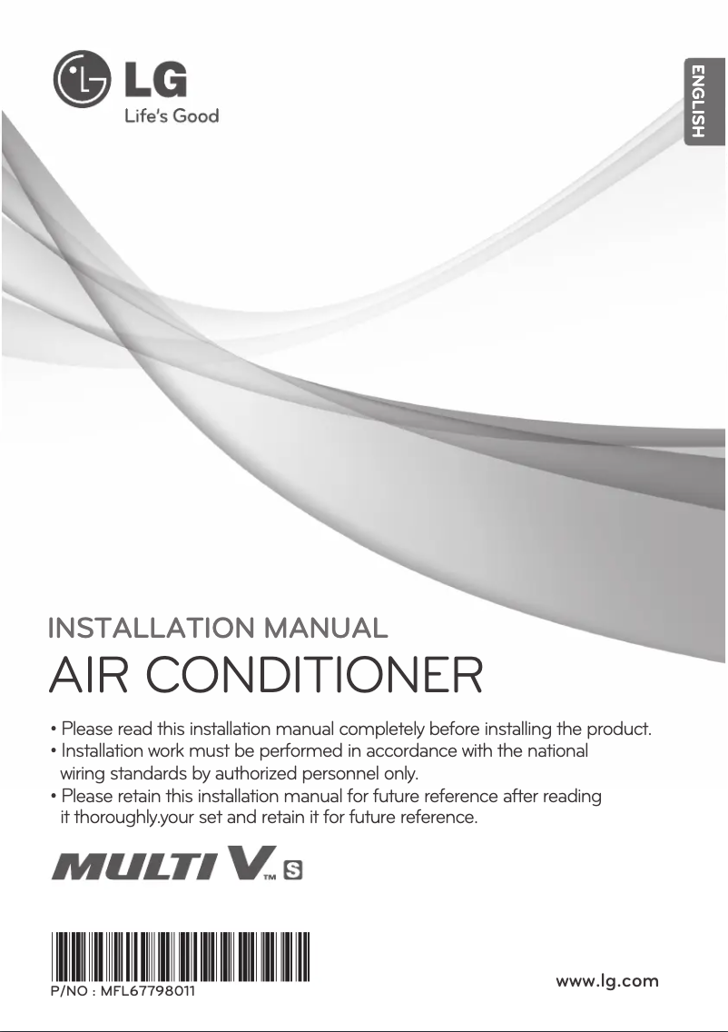 Page 1 de la notice Manuel utilisateur LG MULTI V ARUN120LSS0