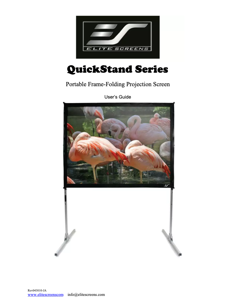 Page 1 de la notice Manuel utilisateur Elite Screens Q100V