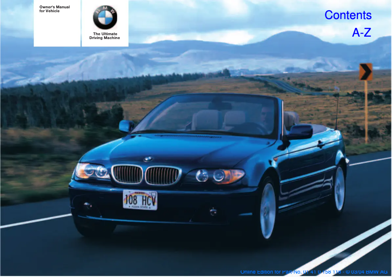 Page 1 de la notice Manuel utilisateur BMW 325Ci Convertible (2005)