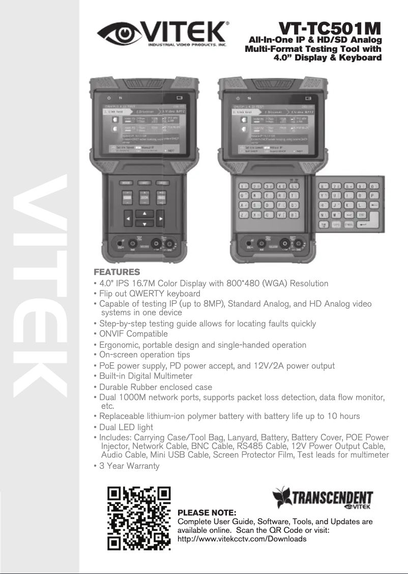 Page n°1 - Manuel utilisateur Vitek VT-TC501M
