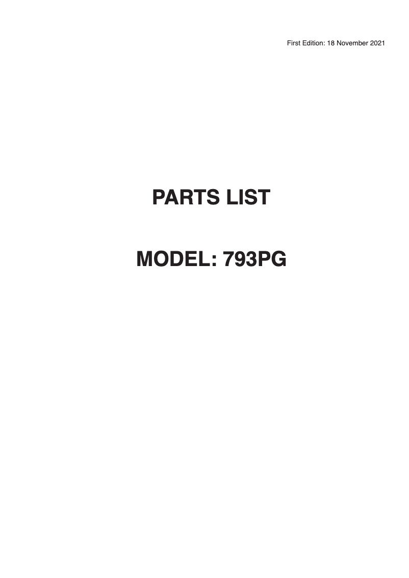 Image de la première page du manuel de l'appareil 793PG