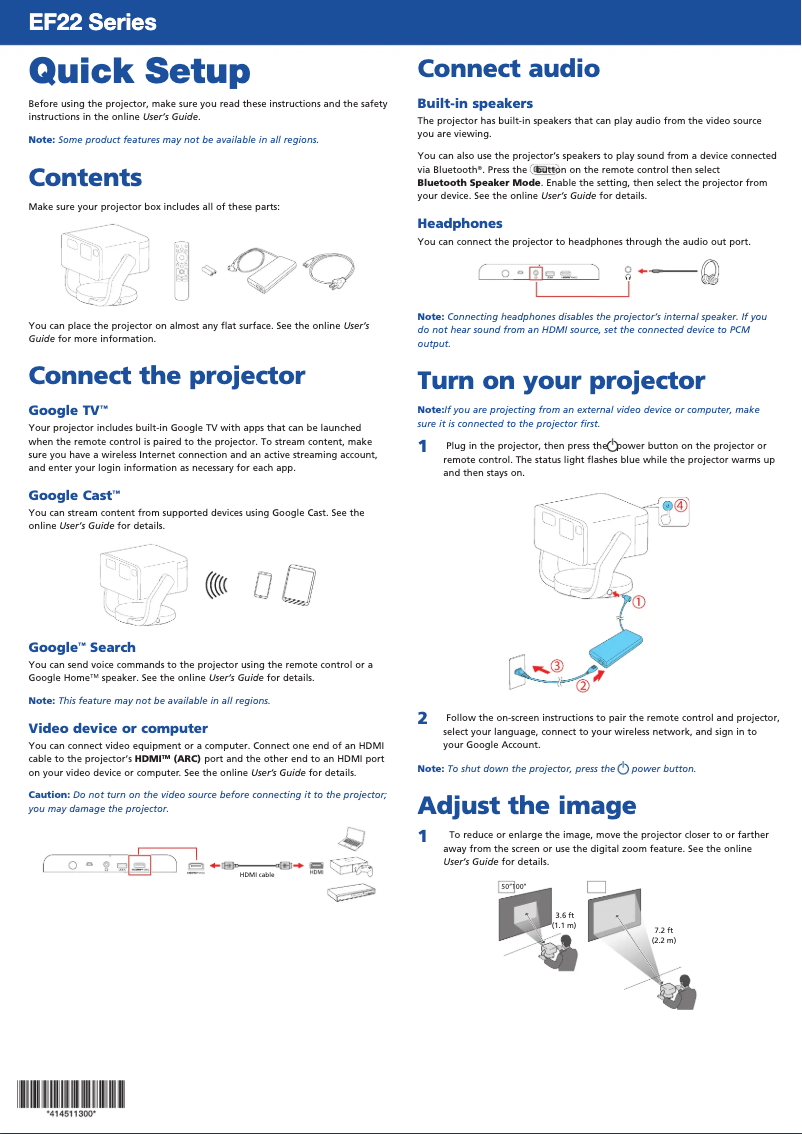 Page n°1 - Manuel utilisateur Epson EF22G