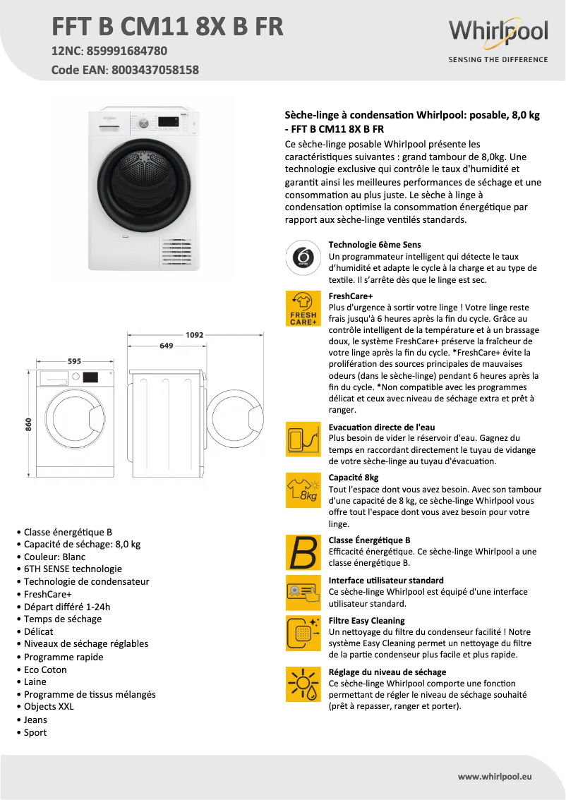 Image de la première page du manuel de l'appareil FFT B CM11 8X B FR
