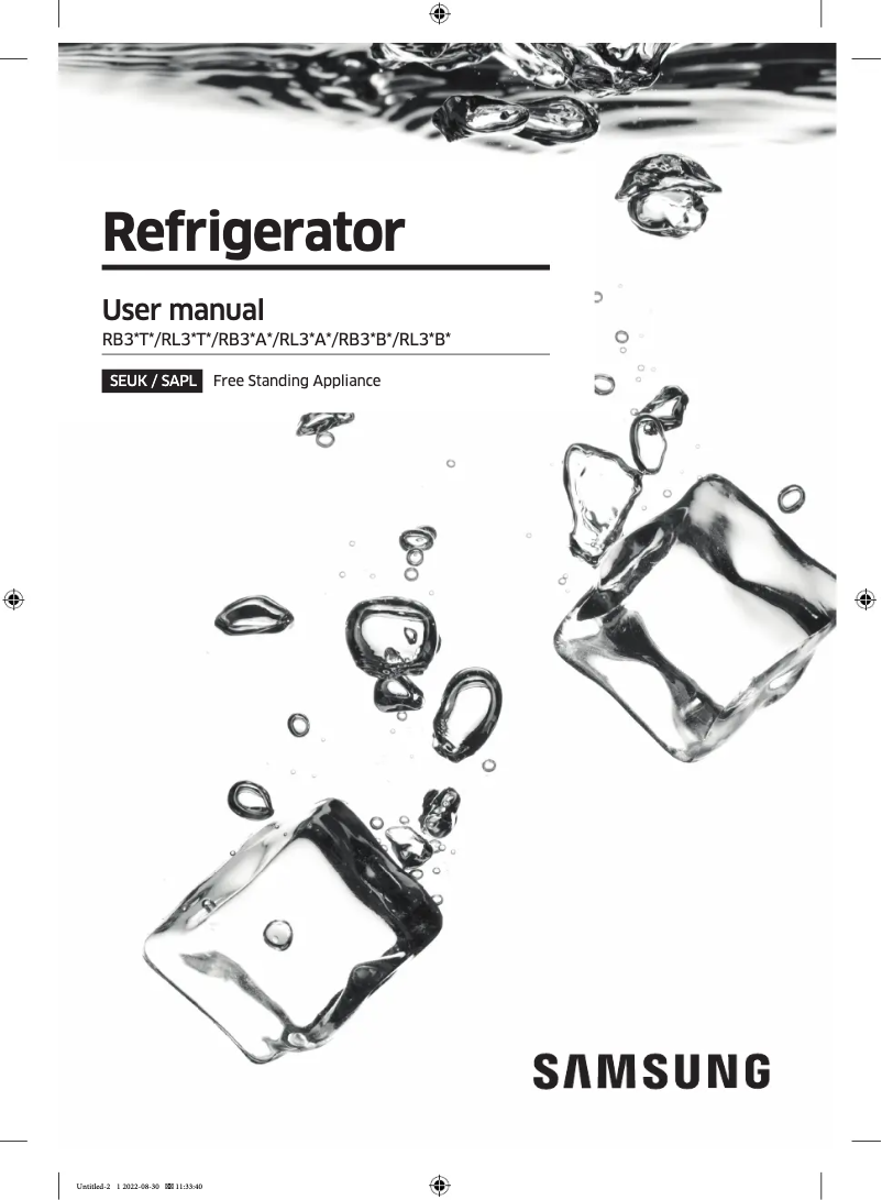 Page n°1 - Manuel utilisateur Samsung RB34A6B2E12